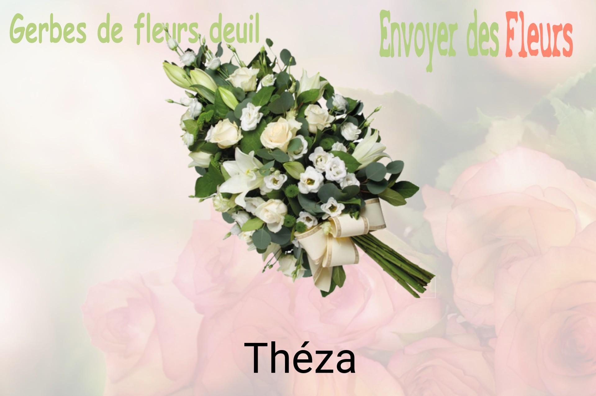 Gerbe de fleurs de deuil livrée à Théza